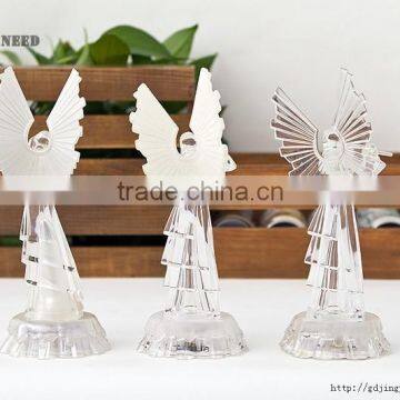 LED Acrylic Christmas Angel With Instrument Figurines photo-3