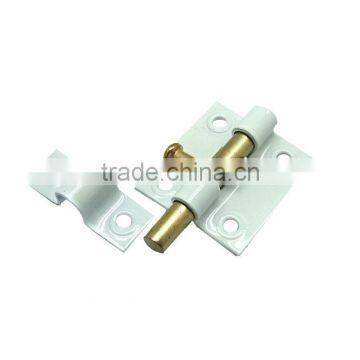 Good Quality Iron White Barrel Bolt, 2" White And Brass Finish Door Bolt, Window Barrel Bolt Lock photo-2