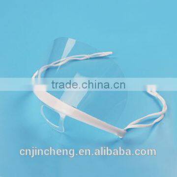 High Quality White Holder Anti Saliva Food Hygiene Clear Plastic Transparent Face Mask for Food Service