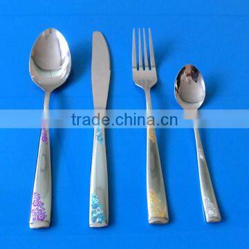 4 Pcs Stainless Steel Cutlery Set, Flower Handle RH-0240