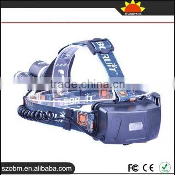 High Power Adjustable Black XML L2 LED 1800 Lumens 3.7V Rechargeable 3 LED Headlamp With Green White Dual Light photo-5