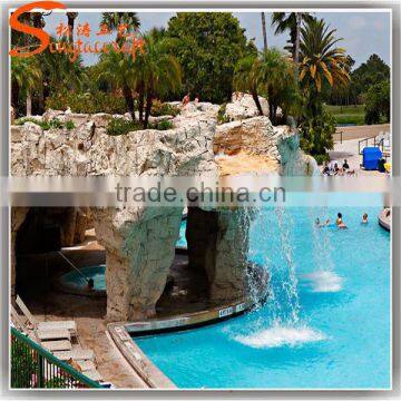 Garden Home Decoration Artificial Fiberglass Rock Waterfall Used Water Fountain for Sale photo-4