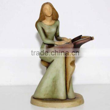 Gifted Lady Playing Piano Figurine Music Resin Craft