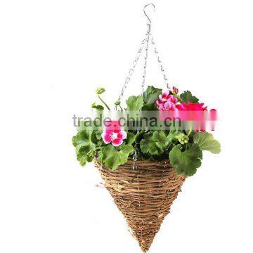 Rattan Cone Hanging Basket Planter