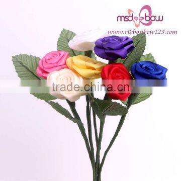 Cheap Decorative Satin Ribbon Roses Artificial Flowers Wholesale photo-5