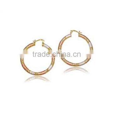 Micron Brass Finish Gold Plated Hoop Earrings