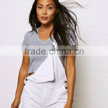 MGOO Wholesale Custom Plain Slim Fit Tank Top With Raw Cut Hems Sexy Low Cut V Neck Crop Top photo-4