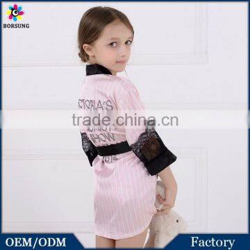 Baby Pink Mother And Daughter Family Dress 3\4 Sleeve Matching Satin Strips Family Robe Pajamas Frock Designs For cutting