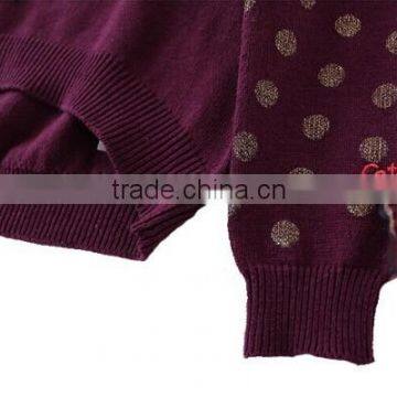 Polka Dot New Design Knitted Kids Pullover Sweater Front Short Back Long Girls Knitwear photo-4