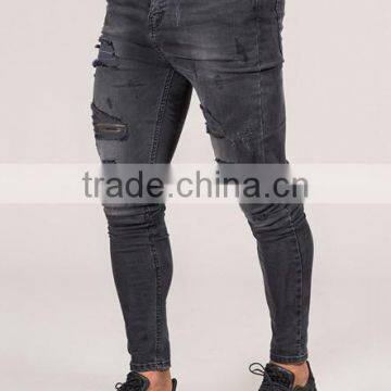 Hot Sale Mens Ripped Jeans High Quality Denim Jeans OEM Skinny Jeans photo-2