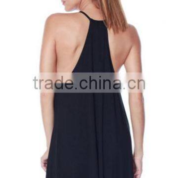 Plus Size Women Clothing Knit Halter Neck Spaghetti Swing Dress For Ladies photo-2