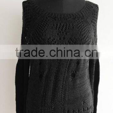 Fashion Girls Black Pullover Sweater