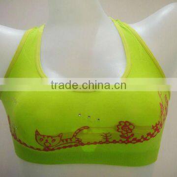 Seamless fitness sports wear bra underwear women sexy lingerie print girl gym bra