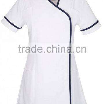 New Style 2017 Comfortable Cotton Hospital Healthcare Female Ladies Tunic Scrubs Top Fashionable Medical Nurse Uniform Designs photo-3