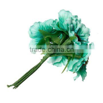 Terylene Artificial Chrysanthemum Flower Decoration Millinery Green 11.0cm(4 3/8") photo-2