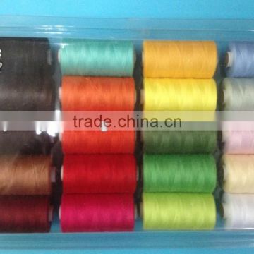 polyester threads in plastics spool