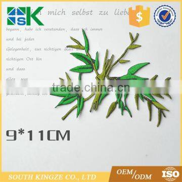 Chinese Cheongsam Style Green Bamboo Patch Embroidery Applique Sew On Patches Lace Fabric Motif photo-3