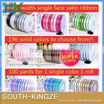 3/8"(9MM) Width Single Face Satin Ribbon,100% Polyester,100yards/color,reach SVHC Free,196colors Available,freeshipping,B2013859