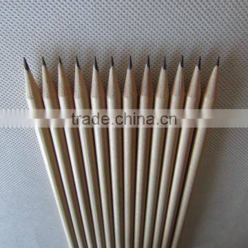 7" HB raw natural wood pencil