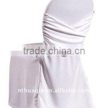 White polyester scuba chair cover wedding tie back scuba chair cover banquet scuba chair cover with sash