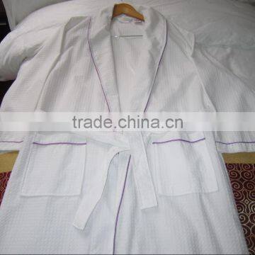 Hotel Mens Waffle Bath Robe 100% Cotton photo-4