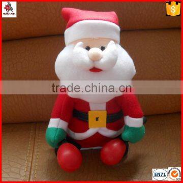 Factory direct sale cute plush toys christmas santa claus with leather hammer