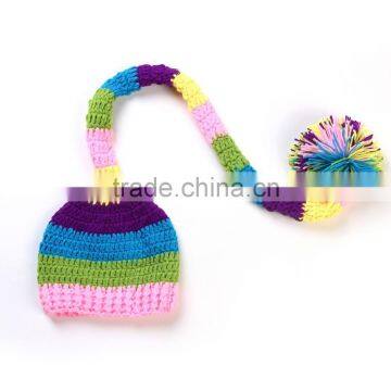 2014 Crochet hat Baby Boy/Girl handmade multicolor rainbow hat christmas hat