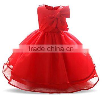 Lastest 1 Year Old Girls Birthday Dress Bow Tie Design Tulle Girls Party Dresses photo-3