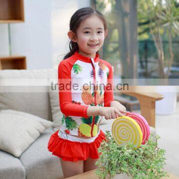 Child Sun Protection Swim Set Long Sleeve Kids Girls' Rash Guard Set Kid Girl's Three-piece Long Sleeve Swimsuits