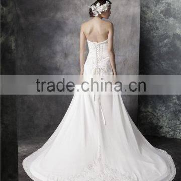 2017 Hot Sale Bridal Wedding Dress Bridal Gown Wholesale Price High Chiffon Wedding Dress AS293 photo-3