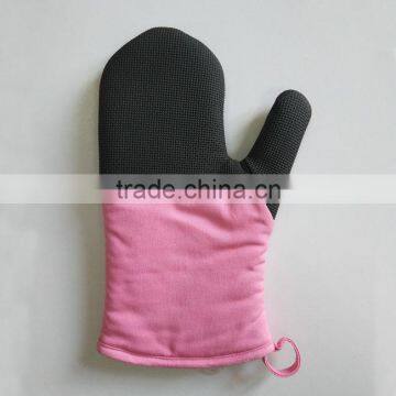 Plain color neoprene oven mitten set with cotton potholder