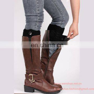 Crown Lace Hollow Knitting Fashion Button Boot Socks