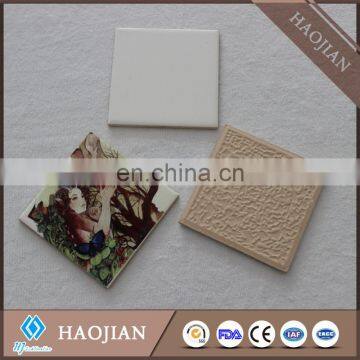 decorative water absorbent ceramic coaster with cork back blank ceramic coaster