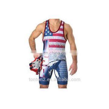 2015 Wholesale Custom Scheap Sublimated Wrestling Singlets
