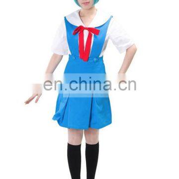 Rose Team-Free Shipping Neon Genesis Evangelion Ayanami Rei Tokyo-3 School Uniform Anime Sexy Halloween Carnival Costume