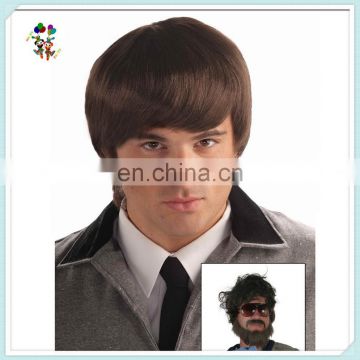 Adult Cheap Wholesale 60s Mod Brown Mens Party Wigs HPC-0092