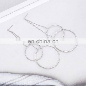 Fashion Metal Earring Long Drop Earring With Circle photo-6