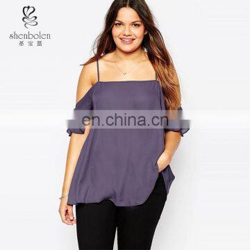 Women Plus Size Choli Sex Longline Blouse Top with Cold Shoulder