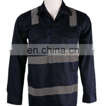 Hi Vis FR Work Shirt with Reflective Stripe FR 100% cotton