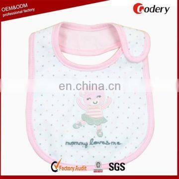 High quality 100% cotton white terry cloth baby bibs