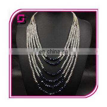 Natural Stone Crystal Three Layer Bead Necklace photo-3