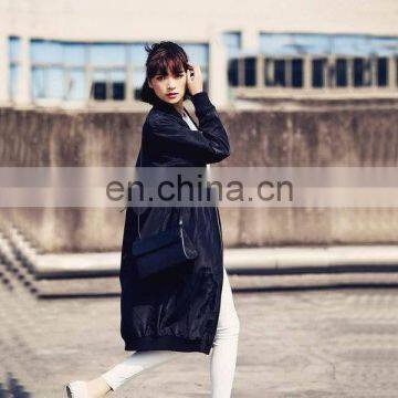 Black Oversized Nylon Zipper Winter Jacket photo-5