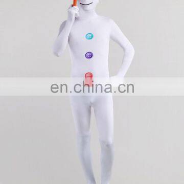 White Snow Man Lycra Full Body Party Dress Second Skin Suit Female photo-4