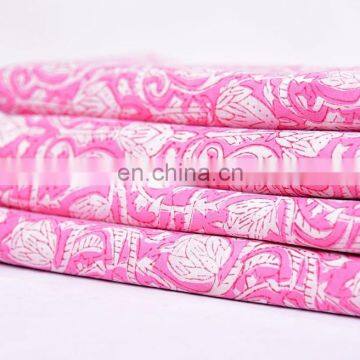 Indian Latest Hand Block Cotton Fabric Crafting Dressmaking Sewing Fabric By Meter