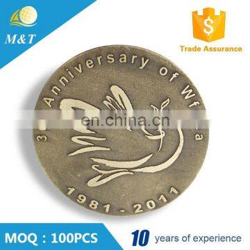 Custom metal antique copper die casting coin