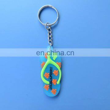 factory diectly made and sale slipper shapes custom embossed logo soft pvc keyring,rubber key holder,keychains