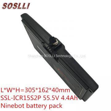 SOSLLI Replacement Ninebot Battery 55.5V 4.4Ah 15S2P 18650 Electric Scooter Battery With BMS for Ninebot Mini Pro 800W