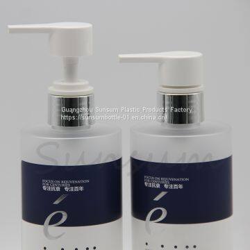 320ml Frosted Clear Plastic PET Shampoo and Shower Gel Bottle With Sliver Pump photo-4