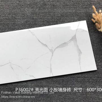 Foshan Porcelain Low Water Absorption 300x600 White Gloss Wall Tile