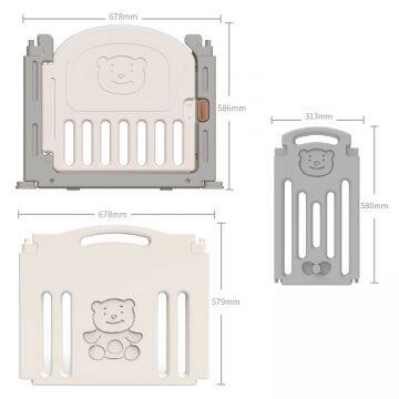 ABST Manufacture Good Quality Big Size Square and Circle Folding Baby Playpen Easy Storage Foldable Baby Bear Fences Plastic photo-2